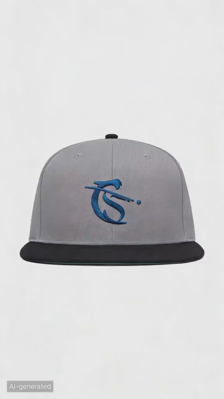 CueSense - Original Flat Peak Snapback | Grey And Black