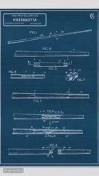 2-Piece Billiard Cue Patent (US3368271) - Brushed Aluminium